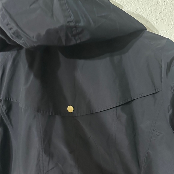 Cole Haan Women Navy Back Bow Packable Detachable hooded Raincoat Size M - Picture 8 of 11
